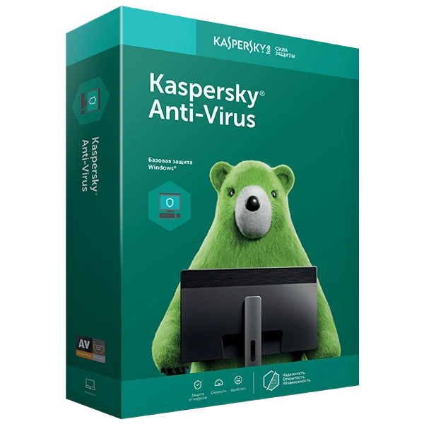 Kaspersky Anti-Virus, лицензия на 1 год на 2 ПК
